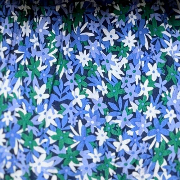 Talbots 12 Floral Colorful Blue Summer Spring Dress Waist Tie Balloon Sleeves - Picture 4 of 7